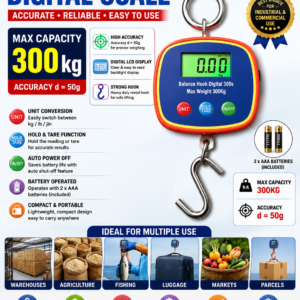 300KG DIGITAL HANGING WEIGHING SCALE WITH ADAPTER